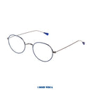 Nostalgische Lesebrille Lennard blau gun Seitenansicht