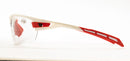 Sportbrille mit Lesebrille PHO photochrome Gläser Rahmen weiss rot Seitenansicht