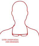 Klammeraffen Brille um den Hals gehängt