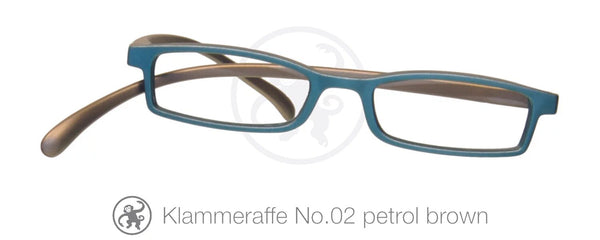Klammeraffen Lesebrille No 02 petrol braun von New's Optic