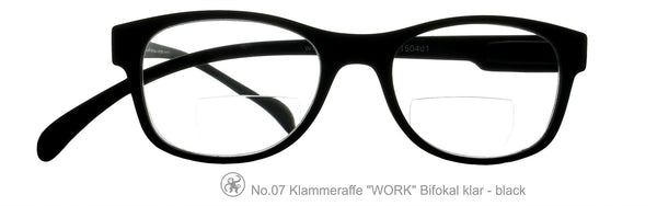 Original Klammeraffen Brille mit Leseteil  Work Bifo schwarz