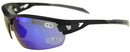 Sportbrille PHO blau Verspiegelte Gläser Rahmen schwarz