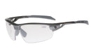 Sportbrille mit Lesebrille PHO und selbsttönenden Gläsern grauer Rahmen