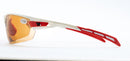 Bifokale Sportbrille PHO Rahmen weiss rot Seitenansicht